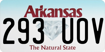 AR license plate 293UOV
