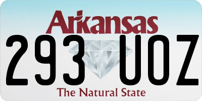 AR license plate 293UOZ
