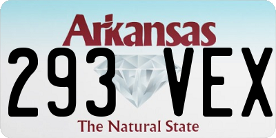 AR license plate 293VEX