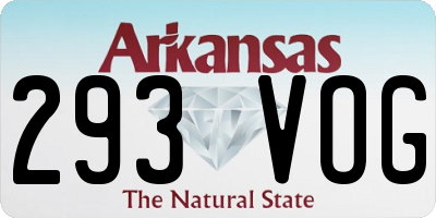 AR license plate 293VOG