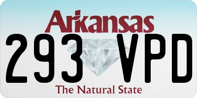 AR license plate 293VPD