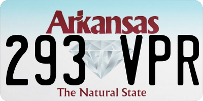AR license plate 293VPR