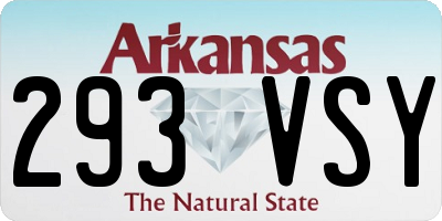 AR license plate 293VSY