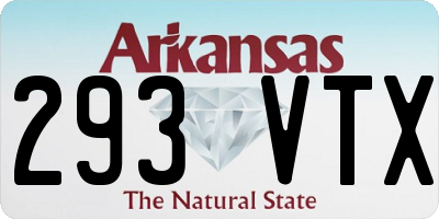 AR license plate 293VTX