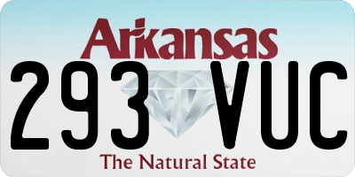AR license plate 293VUC