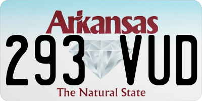 AR license plate 293VUD