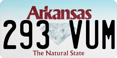 AR license plate 293VUM