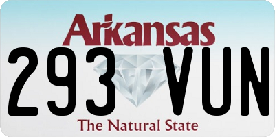 AR license plate 293VUN