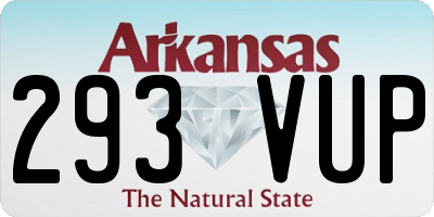 AR license plate 293VUP