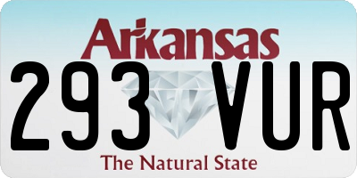 AR license plate 293VUR