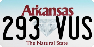 AR license plate 293VUS