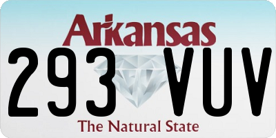 AR license plate 293VUV