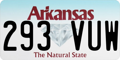 AR license plate 293VUW