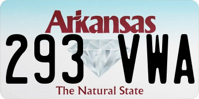 AR license plate 293VWA