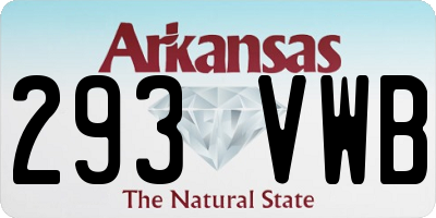AR license plate 293VWB
