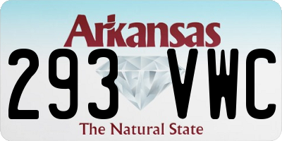 AR license plate 293VWC