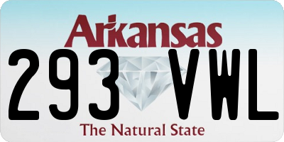 AR license plate 293VWL