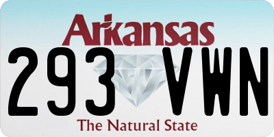 AR license plate 293VWN