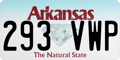 AR license plate 293VWP
