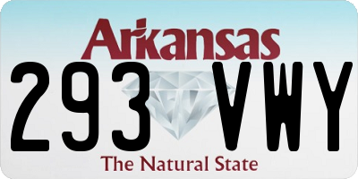 AR license plate 293VWY