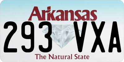 AR license plate 293VXA