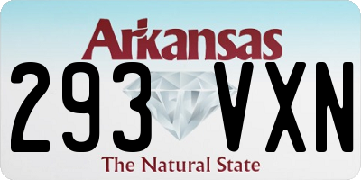 AR license plate 293VXN