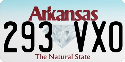 AR license plate 293VXO