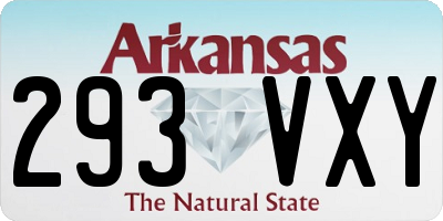 AR license plate 293VXY