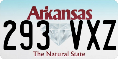 AR license plate 293VXZ