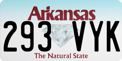 AR license plate 293VYK