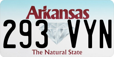 AR license plate 293VYN