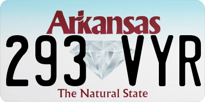 AR license plate 293VYR