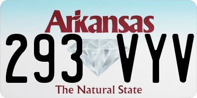 AR license plate 293VYV