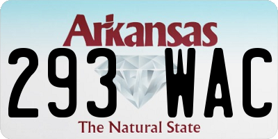 AR license plate 293WAC