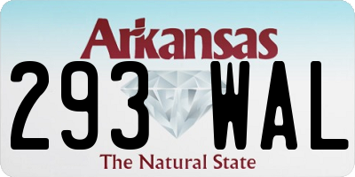 AR license plate 293WAL