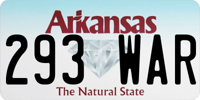 AR license plate 293WAR