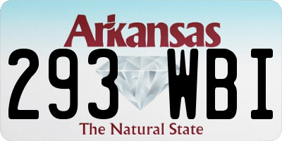 AR license plate 293WBI