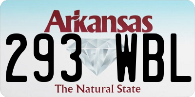 AR license plate 293WBL