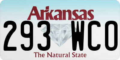 AR license plate 293WCO