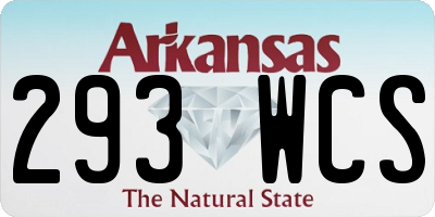 AR license plate 293WCS