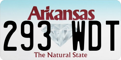 AR license plate 293WDT