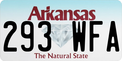 AR license plate 293WFA