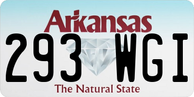 AR license plate 293WGI