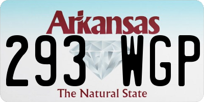 AR license plate 293WGP