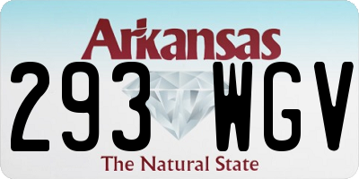 AR license plate 293WGV