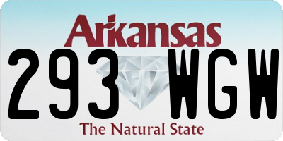 AR license plate 293WGW