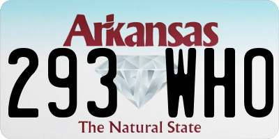 AR license plate 293WHO