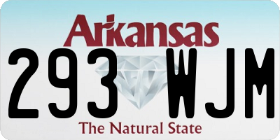 AR license plate 293WJM