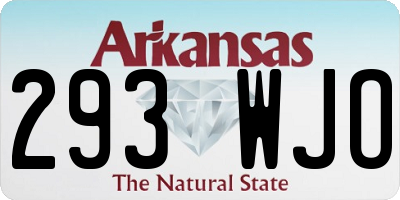 AR license plate 293WJO