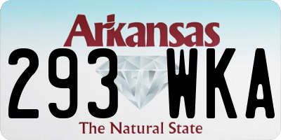AR license plate 293WKA